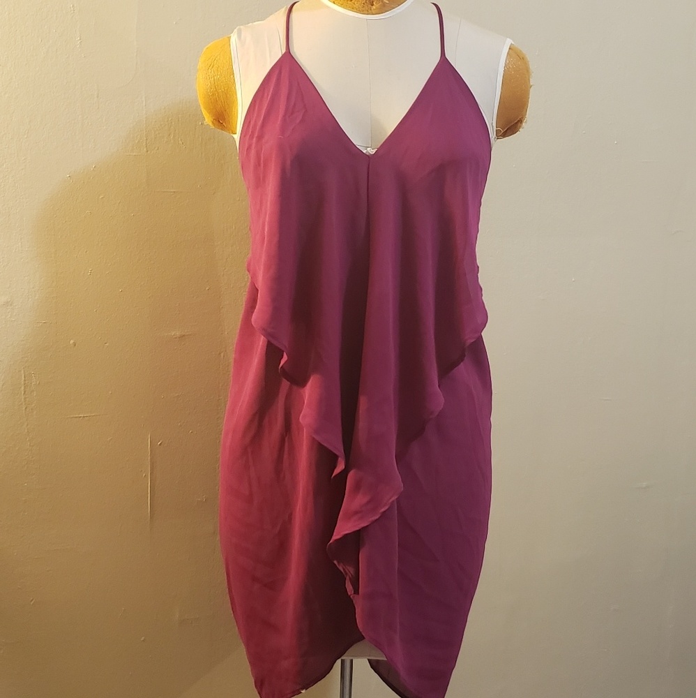 Chiffon ruffle, racerback style dress